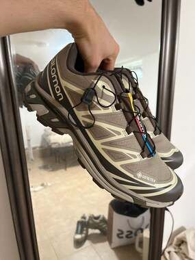 Salomon XT-6 GTX Size 11 Walnut Huckleberry Low Brown Khaki Men’s gore-tex